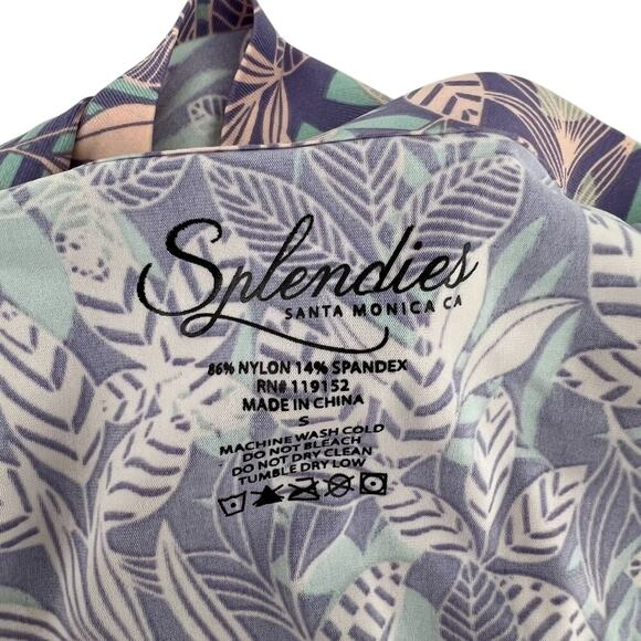 Splendies No Show Bikini Panty Pink Purple Mint Palm Print Womens Size Small - Picture 3 of 6